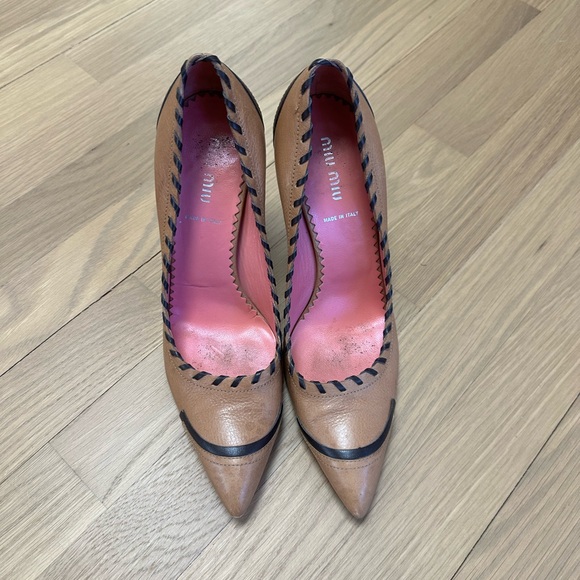 Miu Miu Shoes - Miu Miu Brown and Black Leather Heels